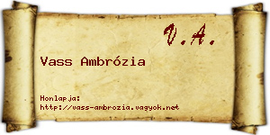 Vass Ambrózia névjegykártya
